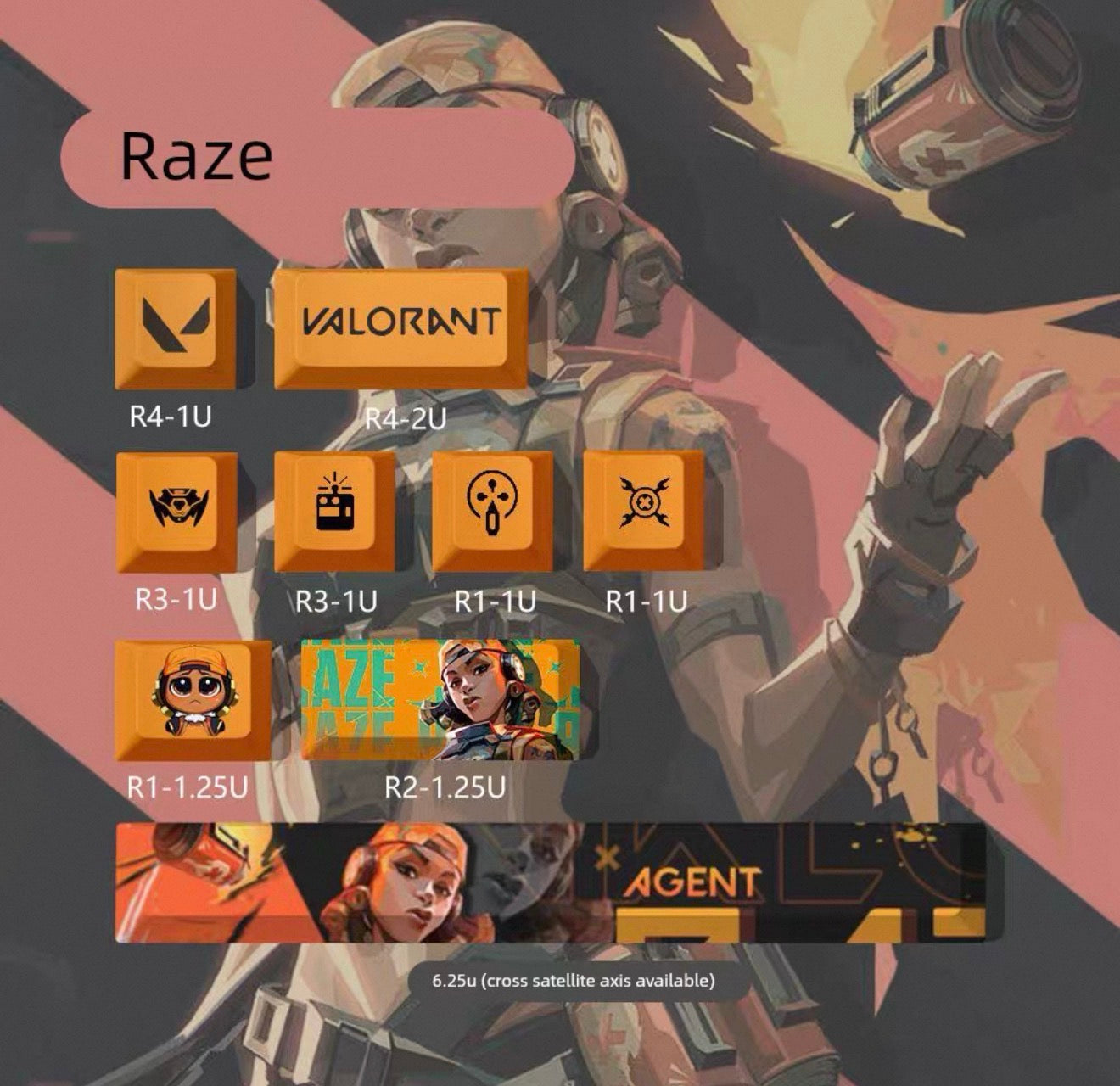 Valorant keycaps (9 keys)