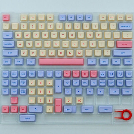 Simple yellow and blue keycaps