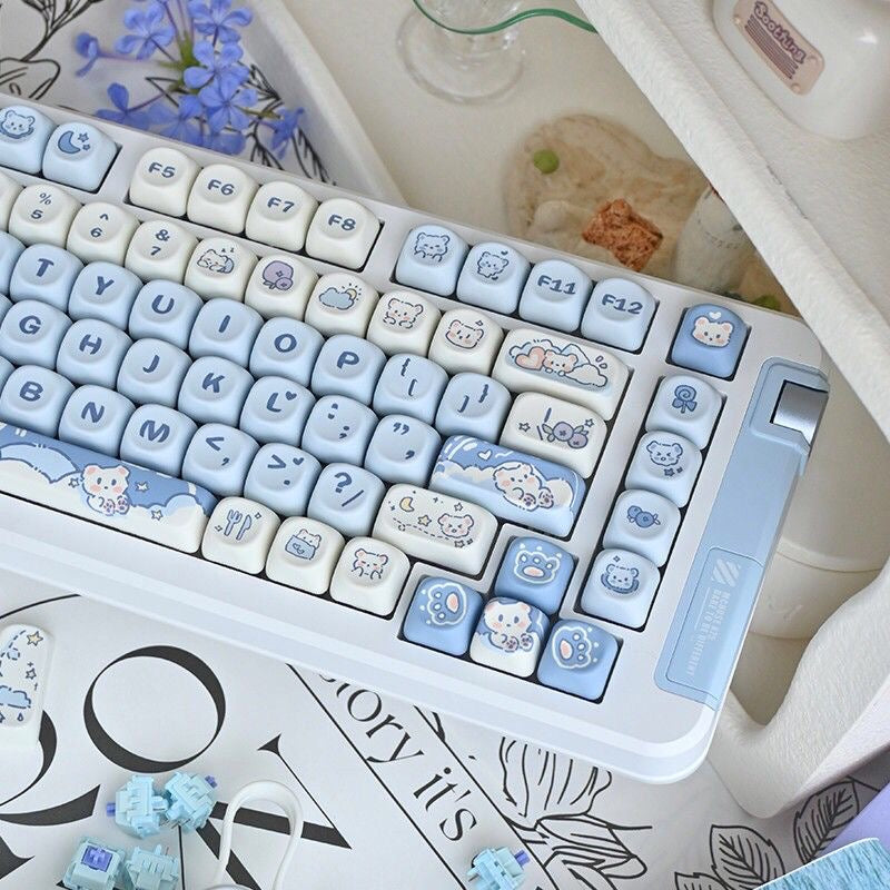 Cute blue keycaps