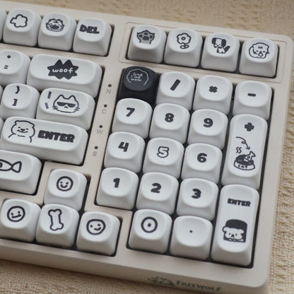 Black and white keycaps