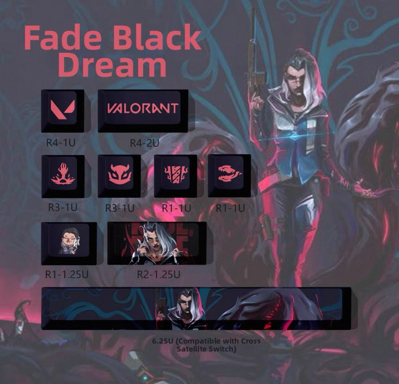 Valorant keycaps (9 keys)