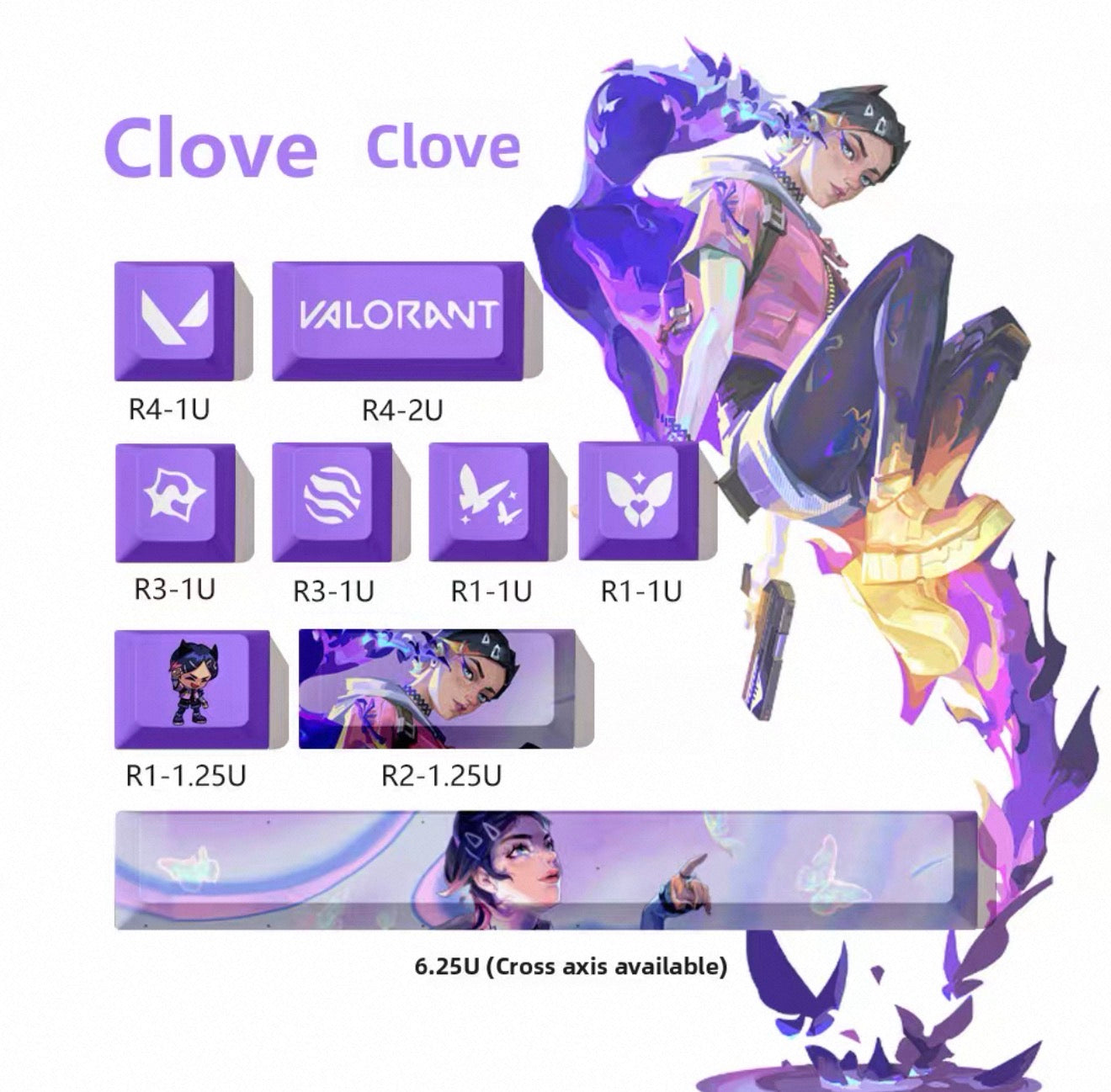 Valorant keycaps (9 keys)