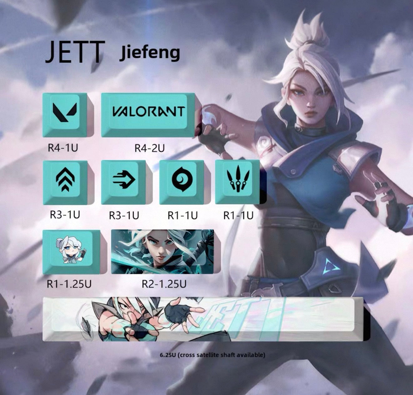 Valorant keycaps (9 keys)