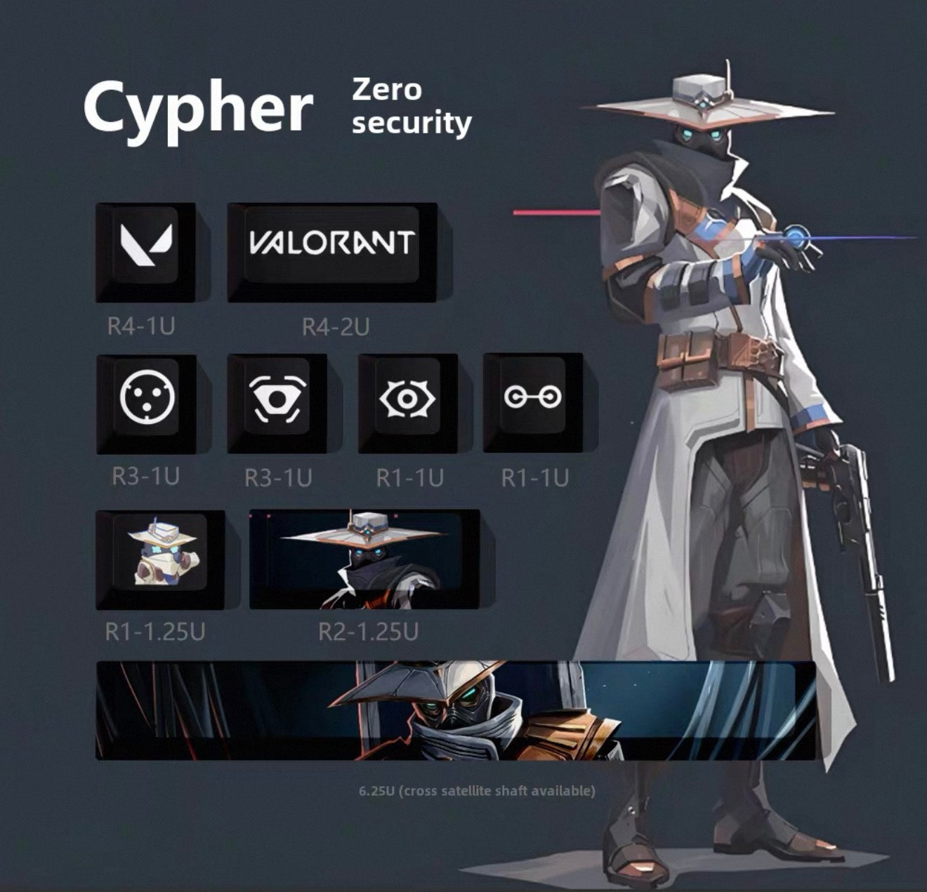 Valorant keycaps (9 keys)