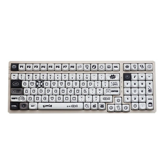 Black and white keycaps