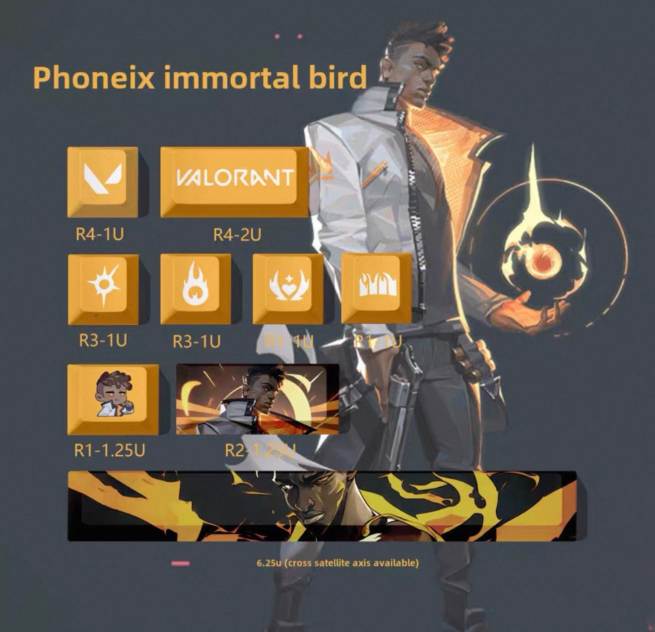 Valorant keycaps (9 keys)