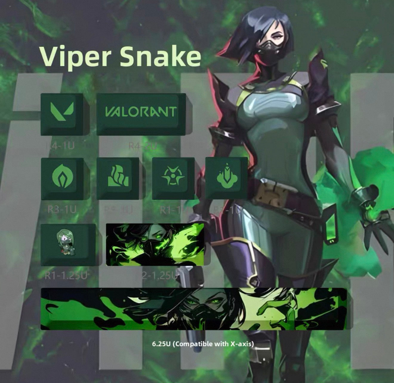 Valorant keycaps (9 keys)