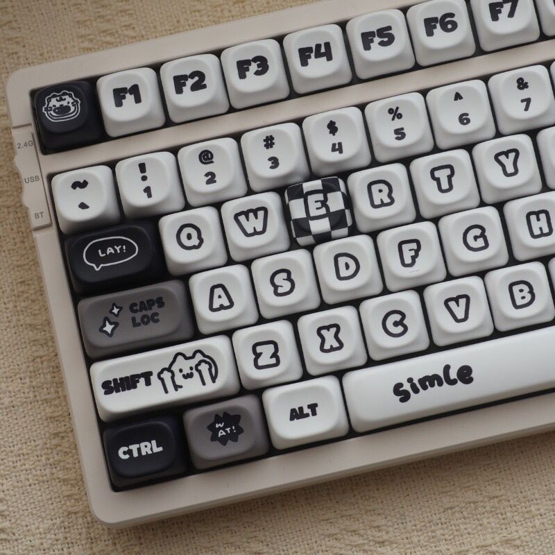 Black and white keycaps