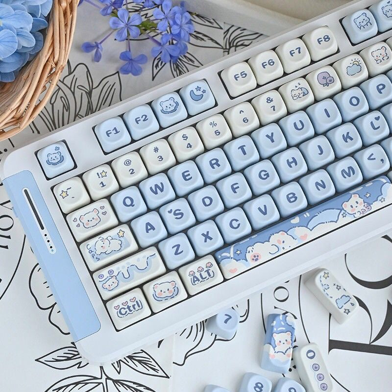 Cute blue keycaps