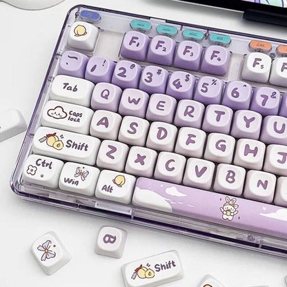 Cute purple keycaps