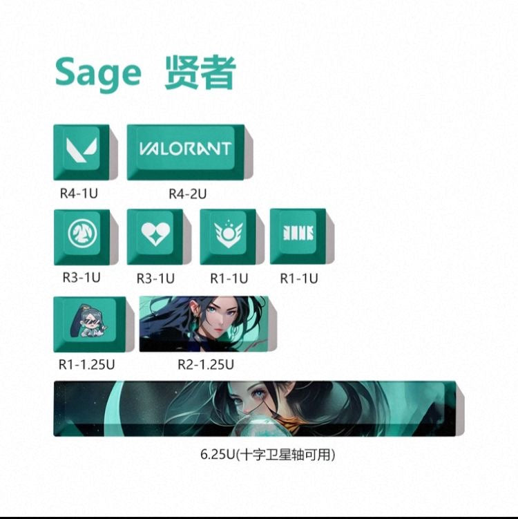 Valorant keycaps (9 keys)