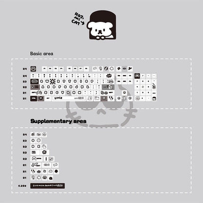 Black and white keycaps